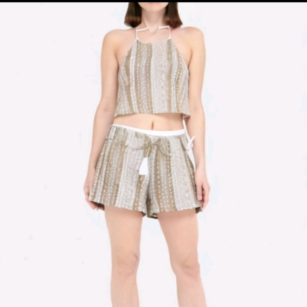 House Of Harlow 1960 x Revolve Linen Embroidered Shorts SzS